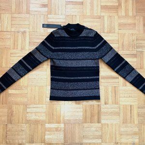 Striped Shimmer Long Sleeve Sweater | Size XS